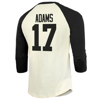 Shop Majestic Threads Davante Adams Cream/black Las Vegas Raiders Vintage Player Name & Number 3/4-sleeve