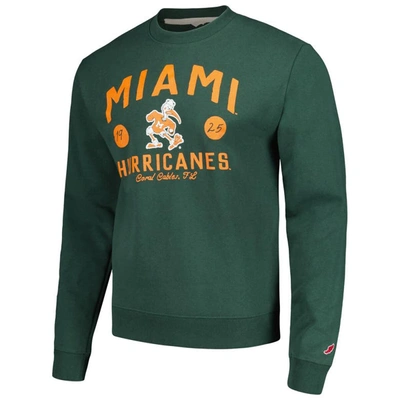 Shop League Collegiate Wear Green Miami Hurricanes Bendy Arch Essential Pullover Sweatshirt