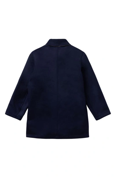 Shop One Of These Days Austin Reversible Wool Blend Trench Coat In Navy/ Stone