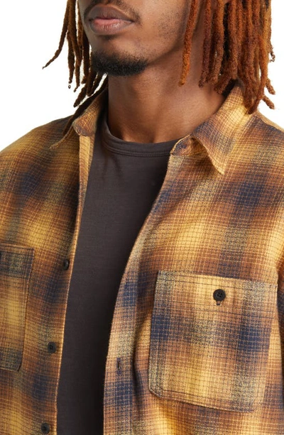 Shop One Of These Days San Marcos Plaid Flannel Button-up Shirt In Saffron