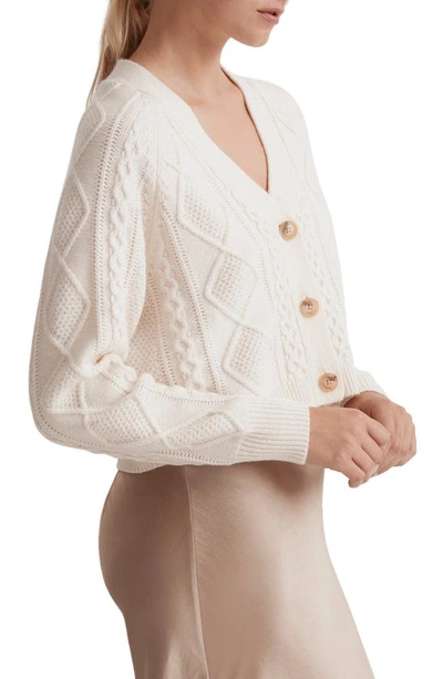 Madewell Cable Crop Cardigan In Antique Cream