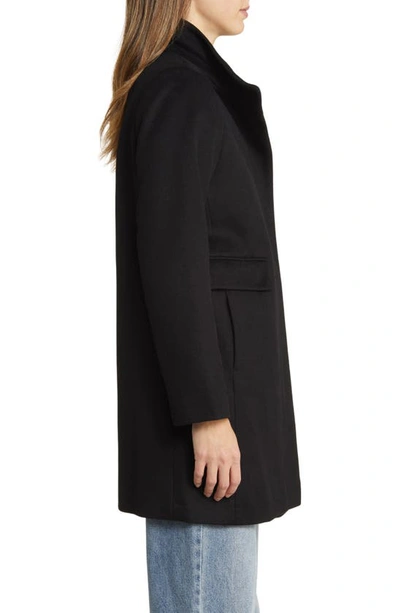 Shop Sam Edelman Longline Wool Blend Coat In Black