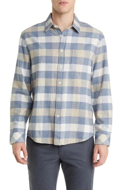 Shop Rails Forrest Check Flannel Button-up Shirt In Mist Birch Oat Heather