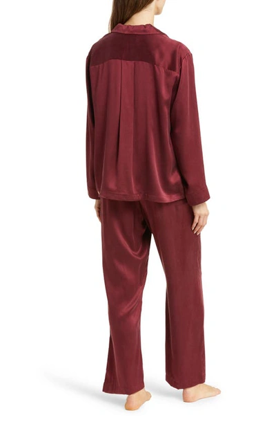 Shop Lunya Long Sleeve Washable Silk Pajamas In Calliope Wine