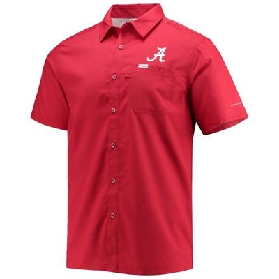 Shop Columbia Pfg Crimson Alabama Crimson Tide Slack Tide Camp Button-up Shirt