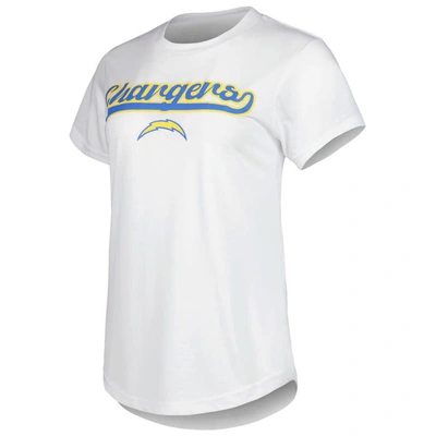 Shop Concepts Sport White/charcoal Los Angeles Chargers Sonata T-shirt & Leggings Sleep Set