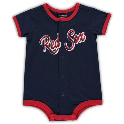 Shop Outerstuff Newborn & Infant Navy Boston Red Sox Stripe Power Hitter Romper