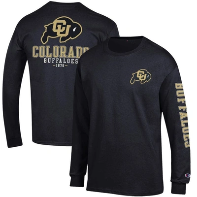 Shop Champion Black Colorado Buffaloes Team Stack Long Sleeve T-shirt