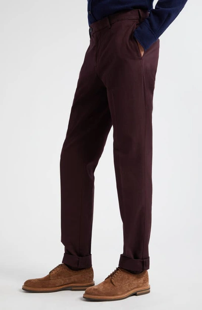 Shop Brunello Cucinelli Italian Fit Cotton Chino Pants In Purple