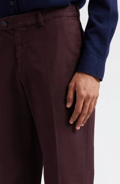 Shop Brunello Cucinelli Italian Fit Cotton Chino Pants In Purple