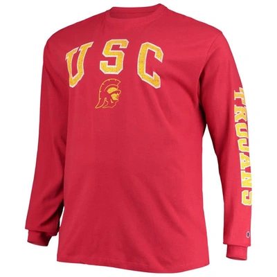 Shop Champion Cardinal Usc Trojans Big & Tall 2-hit Long Sleeve T-shirt