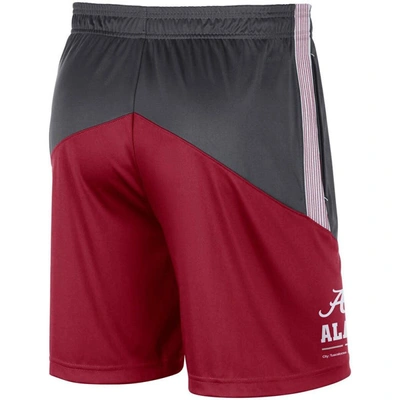 Shop Nike Charcoal/crimson Alabama Crimson Tide Team Performance Knit Shorts