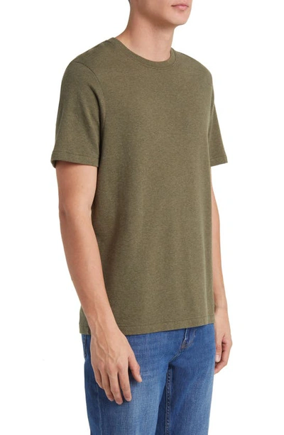 Shop Frame Duo Fold Cotton T-shirt In Dark Olive Heather