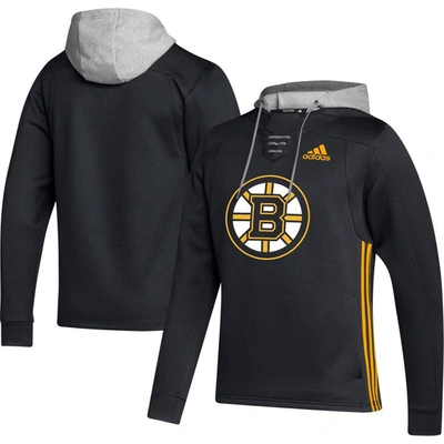 Shop Adidas Originals Adidas Black Boston Bruins Skate Lace Primeblue Team Pullover Hoodie