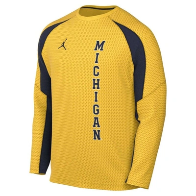 Shop Jordan Brand Maize Michigan Wolverines Basketball Shooting Raglan Long Sleeve T-shirt