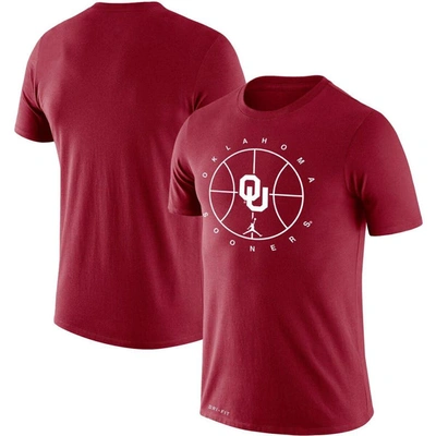 Shop Jordan Brand Crimson Oklahoma Sooners Basketball Icon Legend Performance T-shirt