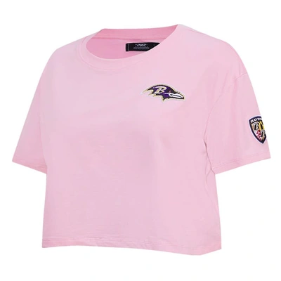 Shop Pro Standard Pink Baltimore Ravens Cropped Boxy T-shirt