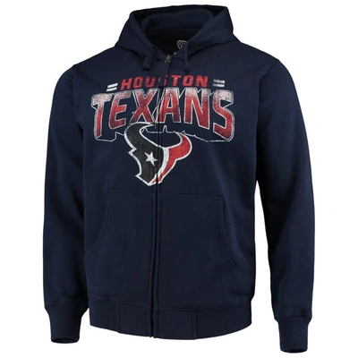 Shop G-iii Sports By Carl Banks Navy Houston Texans Perfect Season Full-zip Hoodie