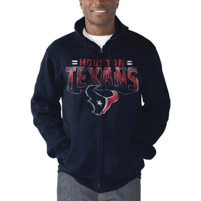 Shop G-iii Sports By Carl Banks Navy Houston Texans Perfect Season Full-zip Hoodie