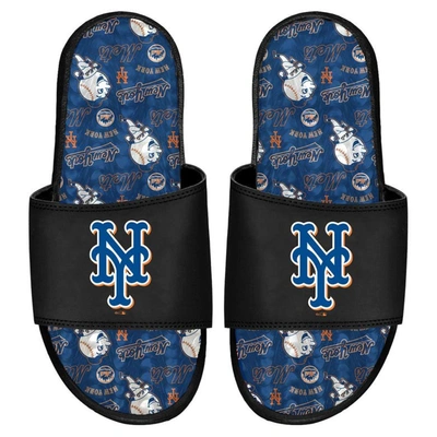 Shop Islide New York Mets Team Pattern Gel Slide Sandals In Black