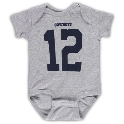 Mitchell & Ness Newborn & Infant  Roger Staubach Heather Gray Dallas Cowboys Retired Player Mainliner In Heather Gray