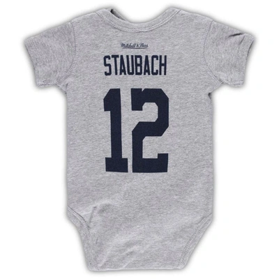 Mitchell & Ness Newborn & Infant  Roger Staubach Heather Gray Dallas Cowboys Retired Player Mainliner In Heather Gray