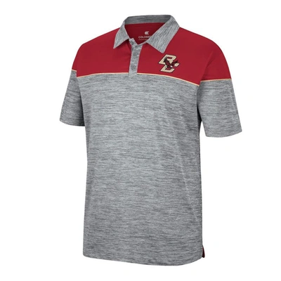 Shop Colosseum Heathered Gray/maroon Boston College Eagles Birdie Polo In Heather Gray
