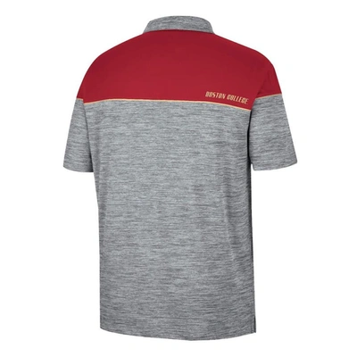 Shop Colosseum Heathered Gray/maroon Boston College Eagles Birdie Polo In Heather Gray