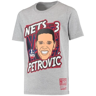 Shop Mitchell & Ness Youth  Drazen Petrovic Heathered Gray New Jersey Nets Hardwood Classics King Of The C In Heather Gray