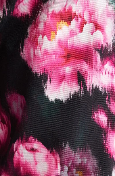 Shop Adam Lippes Daphne Floral Print Cotton Twill Cigarette Pants In Black Floral