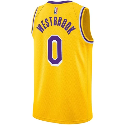 Shop Nike Russell Westbrook Gold Los Angeles Lakers 2020/21 Swingman Player Jersey