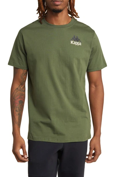 Shop Kappa Authentic Ables Cotton Graphic T-shirt In Green Cypress