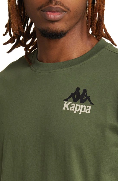 Shop Kappa Authentic Ables Cotton Graphic T-shirt In Green Cypress