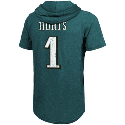 Majestic Threads Jalen Hurts Midnight Green Philadelphia Eagles Player Name & Number Tri-blend Slim In Green