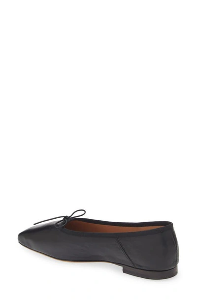 Shop Mansur Gavriel Square Toe Ballerina Flat In Black