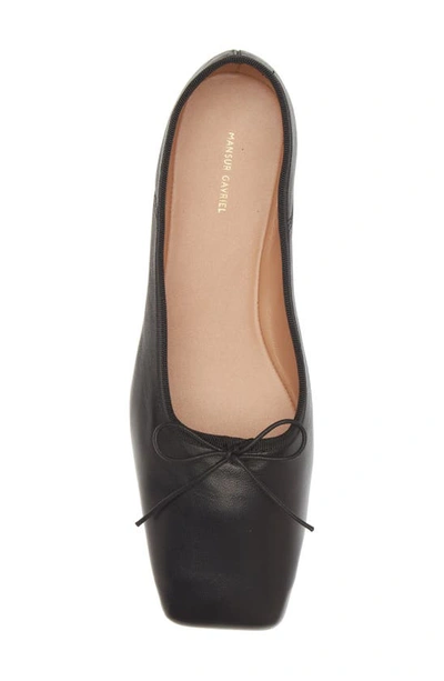 Shop Mansur Gavriel Square Toe Ballerina Flat In Black