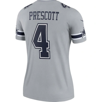 Shop Nike Dak Prescott Gray Dallas Cowboys Inverted Legend Jersey