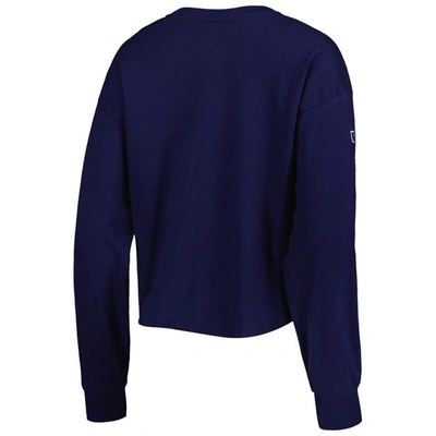 Shop 47 ' Navy Tennessee Titans Skyler Parkway Cropped Long Sleeve T-shirt