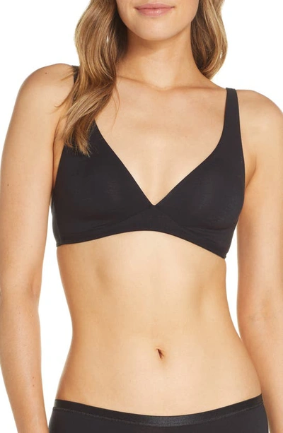 Shop Hanro Cotton Sensation Soft Cup Bra In Black 019