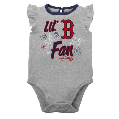 Shop Outerstuff Girls Newborn & Infant Navy/heather Gray Boston Red Sox Little Fan Two-pack Bodysuit Set