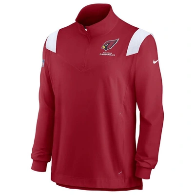Shop Nike Cardinal Arizona Cardinals Sideline Coaches Chevron Lockup Quarter-zip Top
