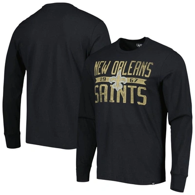 Shop 47 ' Black New Orleans Saints Brand Wide Out Franklin Long Sleeve T-shirt