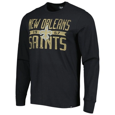 Shop 47 ' Black New Orleans Saints Brand Wide Out Franklin Long Sleeve T-shirt
