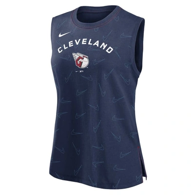 Shop Nike Navy Cleveland Guardians Muscle Play Tank Top