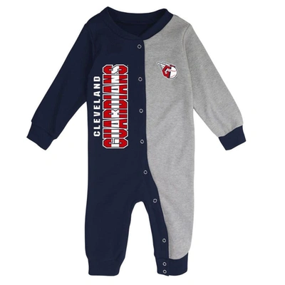 Shop Outerstuff Infant Navy/heather Gray Cleveland Guardians Halftime Sleeper