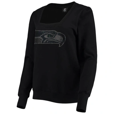 Shop Cuce Black Seattle Seahawks Winners Square Neck Pullover Sweatshirt