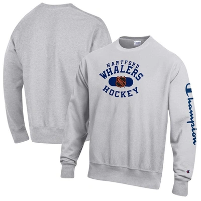 Shop Champion Heathered Gray Hartford Whalers Reverse Weave Pullover Sweatshirt In Heather Gray