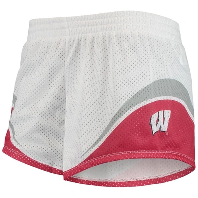 Shop Under Armour White/red Wisconsin Badgers Mesh Shorts