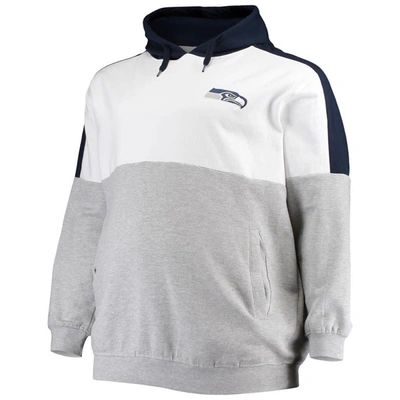 Shop Profile College Navy/heathered Gray Seattle Seahawks Big & Tall Team Logo Pullover Hoodie