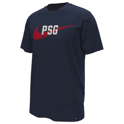 Shop Nike Navy Paris Saint-germain Swoosh T-shirt